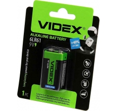 Батарейки Videx 6LR61/9V блистер крона