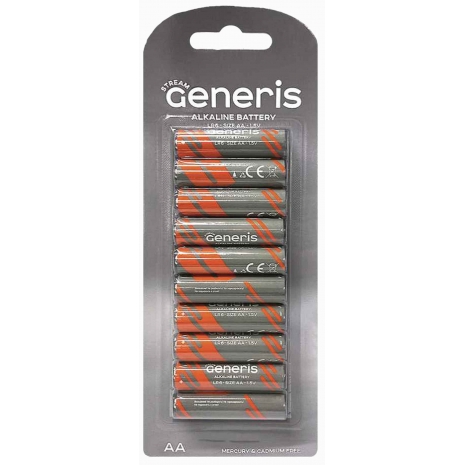 Батарейки Generis Striam LR6 блистер 10 шт 1*10*100